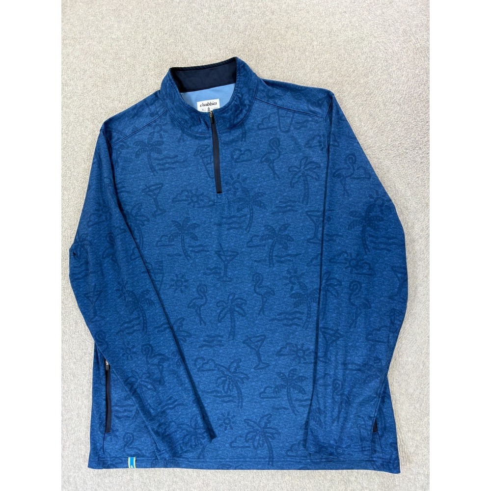 Chubbies 1/4 Zip Performance Summer Pullover (Men's XL) Blue